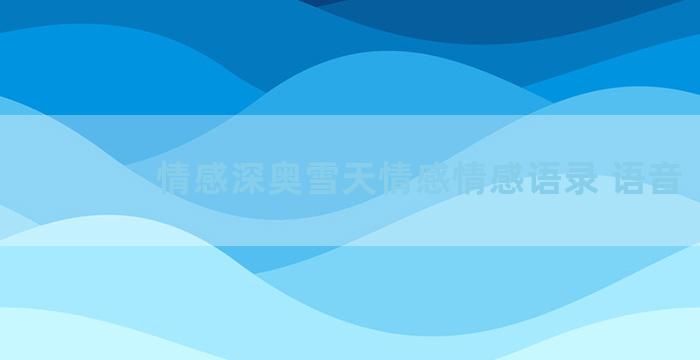 情感深奥雪天情感情感语录 语音